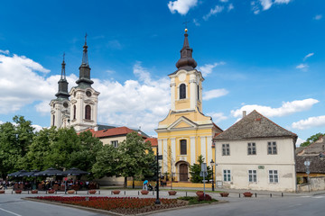 Fototapeta na wymiar Church towers in Sremski Karlovci