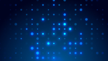 Dot  white blue pattern screen led light gradient texture background. Abstract  technology big data digital background. 3d rendering.