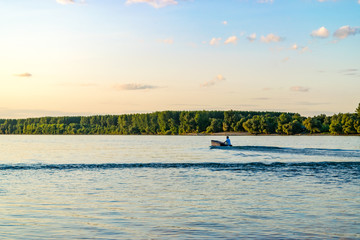 landscape with river and blue sky