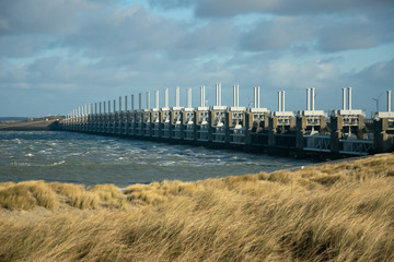 Fototapeta na wymiar Delta Works beach view The nord sea the Netherlands