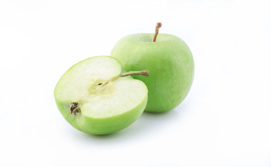  Green apple, Granny Smith variety, shot on a white background, isolate
