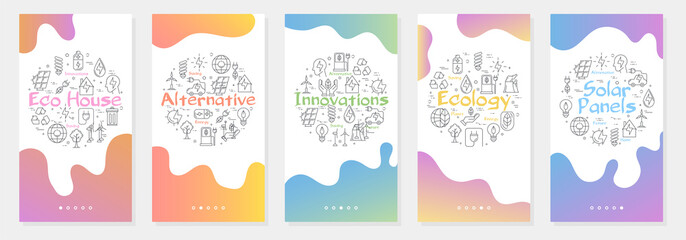 Vertical banners ecology and alternative energy sources - 05