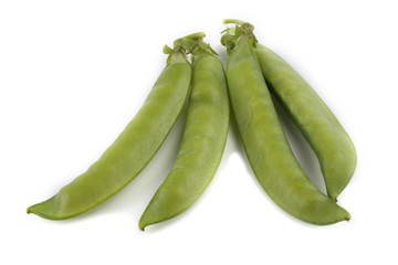 Pea pods isolated on white