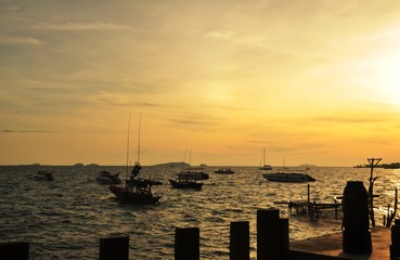 Sunrise view at the sea on Koh Samet	