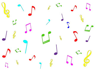 A wonderful simple background design with a variety of musical notes
