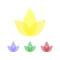 Simple design of the logo of the leaves in different colors on a white background
