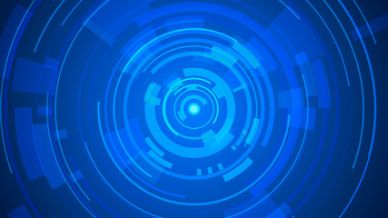 Circle blue technology Hi-tech dark background. Abstract graphic digital future concept design.