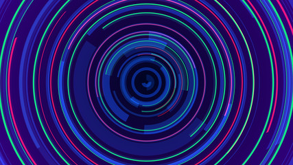 Circle neon lines technology Hi-tech blue background. Abstract graphic digital future concept design.
