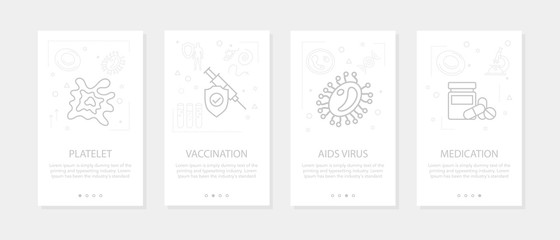 Vector four vertical mobile banners for bacteria and virus - 01
