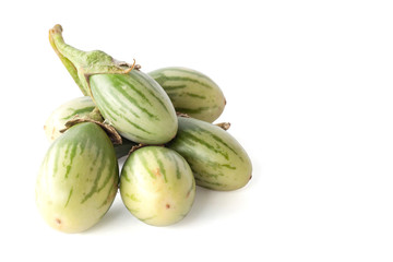 Thai eggplant is a vegetable isolated on white background.