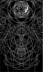 Tarot cards back design, back side. Selena, Lilith, occult pattern