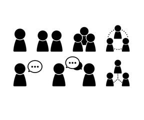 コミュニケーション、会話のアイコン/ビジネス/ふきだし/チーム/ピクトグラム