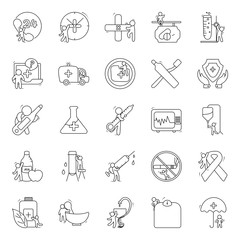 Fototapeta premium Medical Services Doodle Icons Pack 