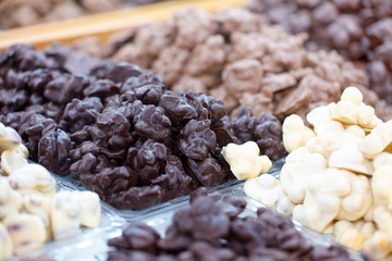 Different kinds of chocolate in bars