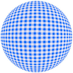 Sphère tissu Vichy carreaux bleus