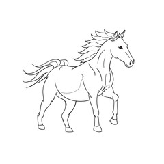 Obraz na płótnie Canvas Horse drawing vector illustration. coloring page horse