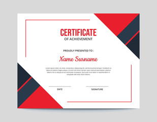 Simple Red and Blue Certificate Design