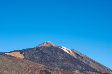 The top of the Teide volcano. The valley of the Teide volcano.
