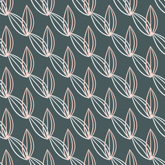 Seamless repeating pattern with floral elements in pastel colors on cream background.
