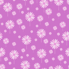 pink flowers seamless pattern