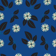 blue flowers seamless pattern