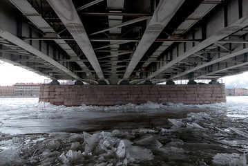 Fototapeta premium Bottom view of The Liteyny Bridge. St Petersburg. Russia