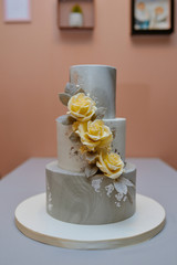 Wedding cake with flowers