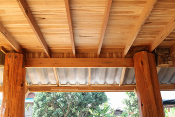 The basement of Thai style wooden countryside home.