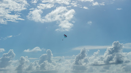 Paragliding in the sky in Miami Beach Florida