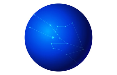 12星座の青のアイコン：ベクターイラスト：おうし座