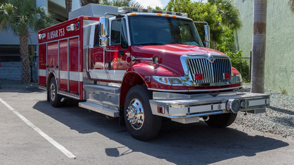 Fototapeta na wymiar Key West Fire Department Truck Florida