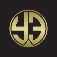 Obraz premium YE Logo monogram circle with piece ribbon style on gold colors