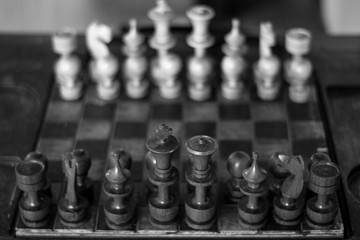 Chess board from an up view