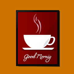 A painting for good morning coffee shop