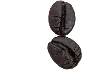 Naklejka premium Roasted coffee beans isolated on white background,close up