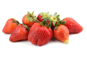Strawberries isolated on white background