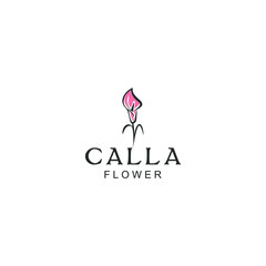 Line illustration  Calla flowers plant logo design