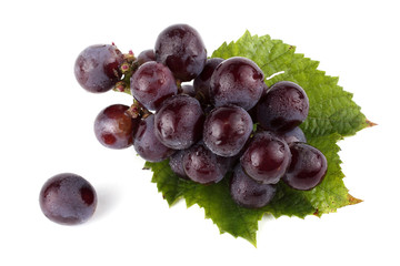 Grape on autumn leaf