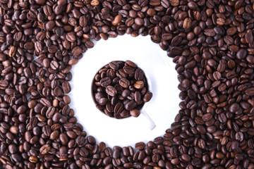 Coffee beans isolated on white background