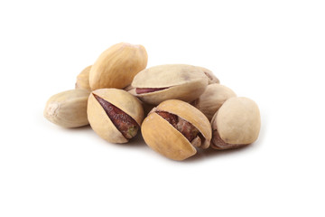 Pistachio nuts isolated on white