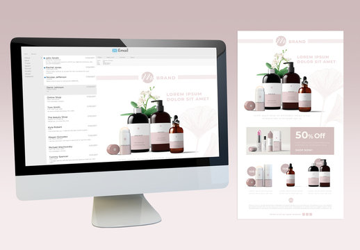 Cosmetic Products Shop Digital Newsletter Layout