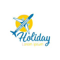 Template logo plane holiday
