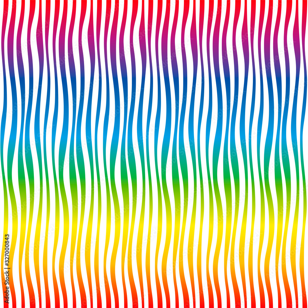 Poster rainbow gradient colored waves. spectrum of vibrant colors on white background. seamless textured ab