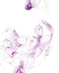 Magical purple smoke on a white background