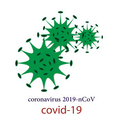 Dangerous chinese Covid-19 coronavirus infection outbreak. Wuhan novel coronavirus 2019-nCoV vector illustration. Concept pandemic risk alert. Virus cell microbe