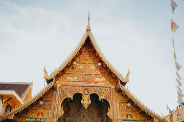 Fototapeta na wymiar Chiang Mai, Thailand - JULY 15, 2019 Beautiful Buddha temples in Chiang Mai, one of the most visited places by tourists in Thailand. 