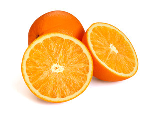 Closeup orange furit, isolate on white background.