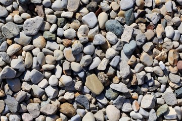 A close view on the rock and pebble surface textures.