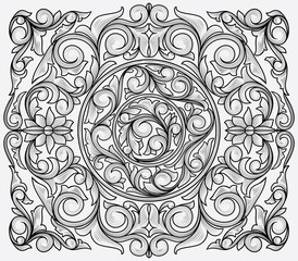 Vintage ornate monochrome decorative design