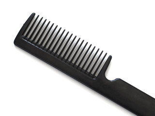 professional hairdresser comb, barber, salon, black, isolated on white background close up
